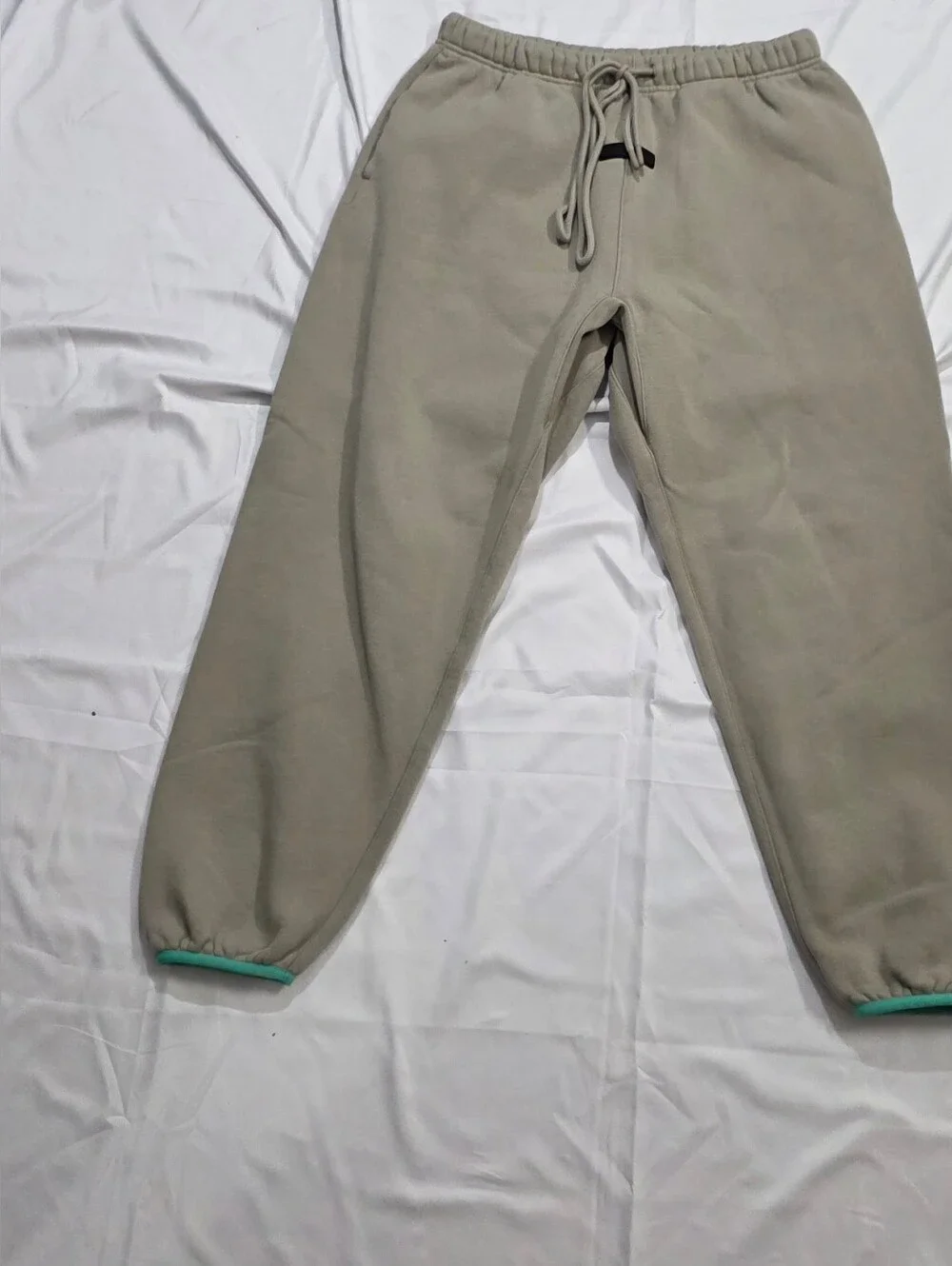 Fear of God Essentials Mens Sweatpants Tan Fleece Joggers
